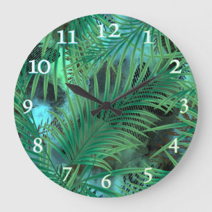 Leaves, palm large clock