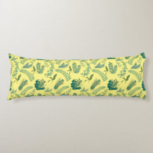 Leaves Pattern 10.bw LYellow BG Body Cushion