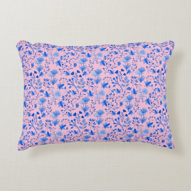 Leaves Pattern 12.bw LPink BG Decorative Cushion (Front)