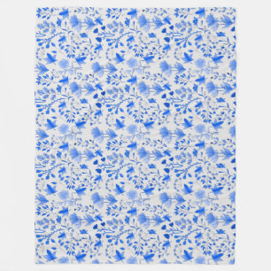 Leaves Pattern 12.bw offwhite BG Fleece Blanket