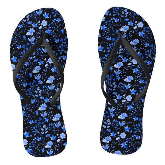 Leaves Pattern 12.bw offwhite BG Jandals (Footbed)