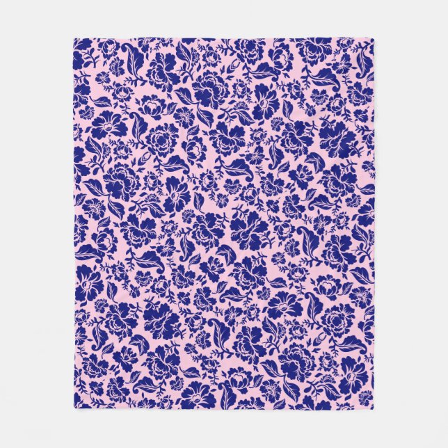 Leaves pattern.13.bw Lpink BG Fleece Blanket (Front)