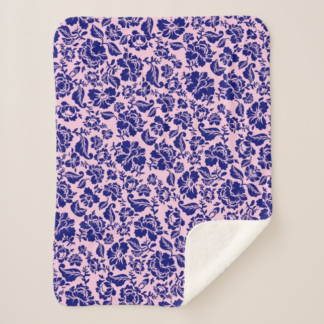 Leaves pattern.13.bw Lpink BG Fleece Blanket (Front)