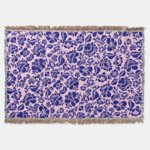 Leaves pattern.13.bw Lpink BG Throw Blanket