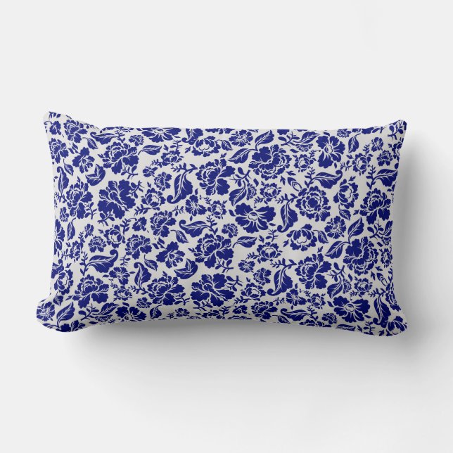 Leaves pattern.13.bw Offpink BG Lumbar Cushion (Front)