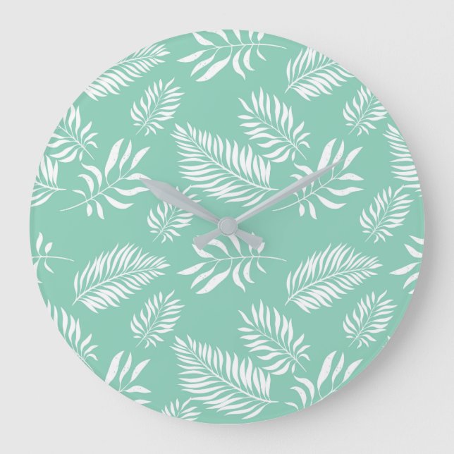 Leaves Pattern 14 Large Clock (Front)