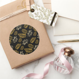 Leaves Pattern 16 Classic Round Sticker