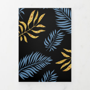 Leaves Pattern 17 Tri-Fold Holiday Card