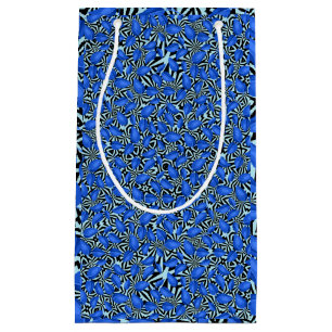 Leaves pattern 22.w.blue Grey BG Small Gift Bag