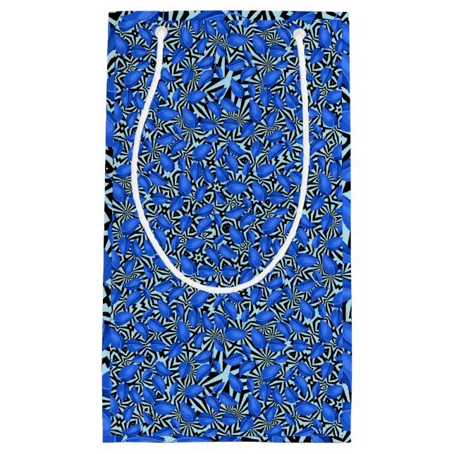 Leaves pattern 22.w.blue Grey BG Small Gift Bag (Front)