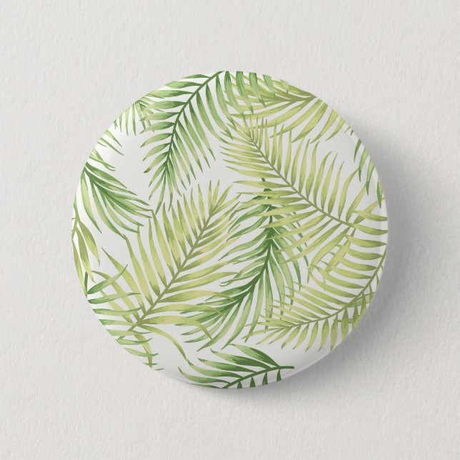 Leaves pattern 6 cm round badge (Front)