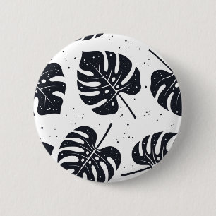 Leaves pattern 6 cm round badge