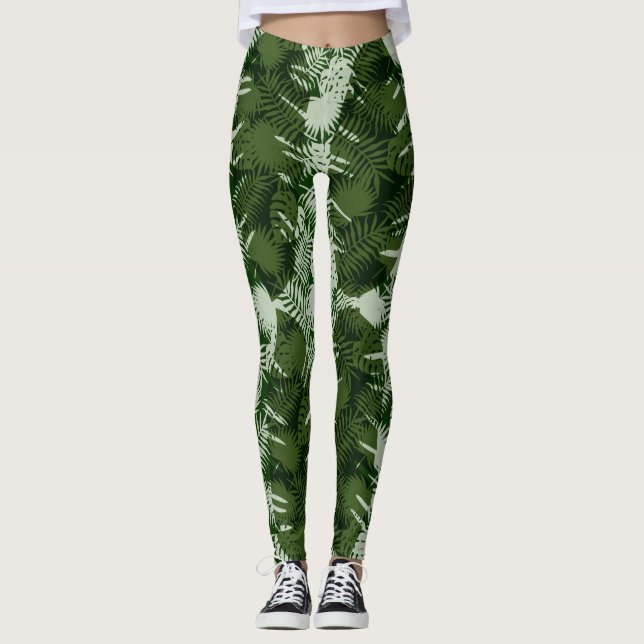 leaves pattern banana leaves design  leggings (Front)