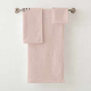 Leaves pattern bath towel set