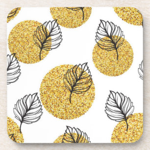 Leaves pattern coaster