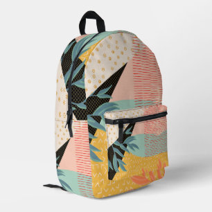 Leaves Pattern Design Colourful Decorative Texture Printed Backpack