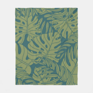 Leaves pattern fleece blanket