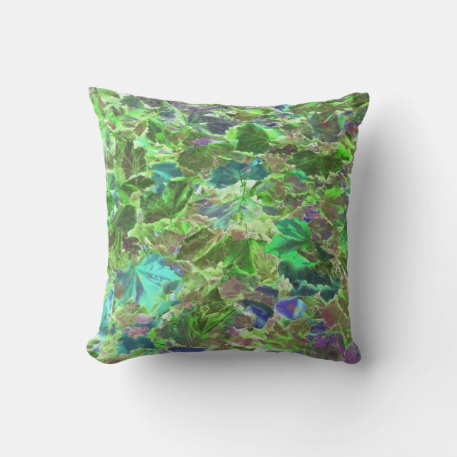 Leaves Pattern Green Foliage Cushion (Front)