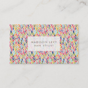 Leaves Pattern Hair Salon Stylist Appointment Card