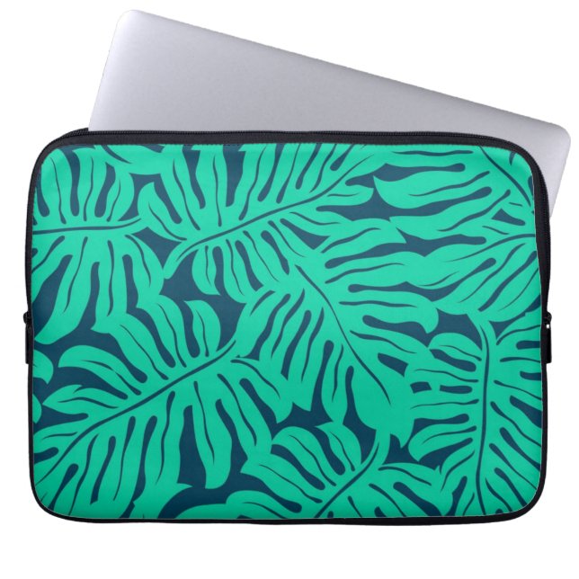 Leaves pattern laptop sleeve (Front)