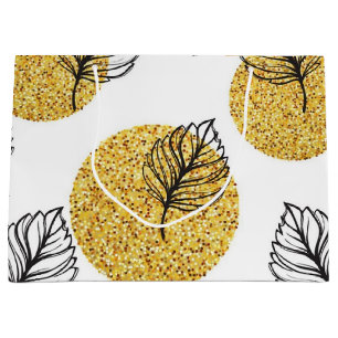 Leaves pattern large gift bag