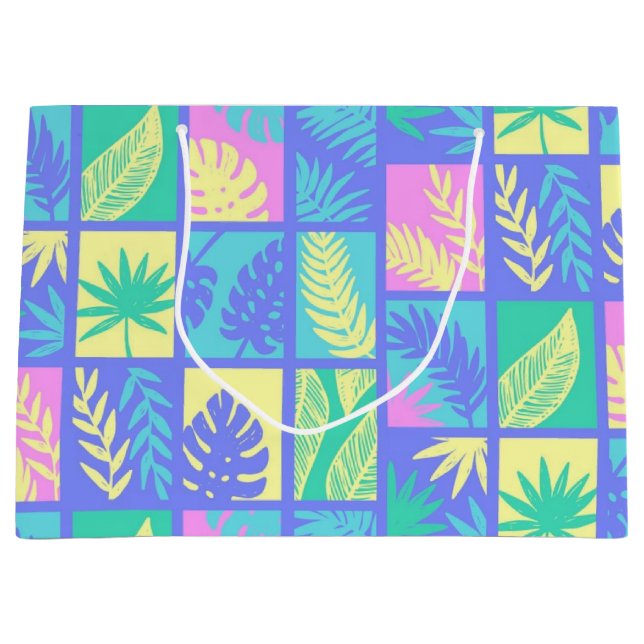 Leaves pattern large gift bag (Front)
