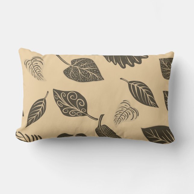 Leaves pattern lumbar cushion (Front)