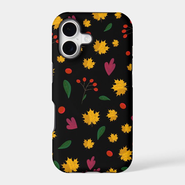 Leaves pattern on a black background (Back)