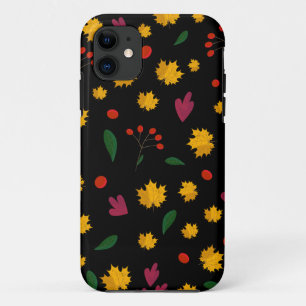 Leaves pattern on a black background Case-Mate iPhone case