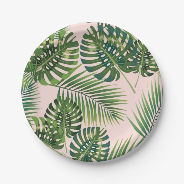 Leaves pattern paper plate (Front)