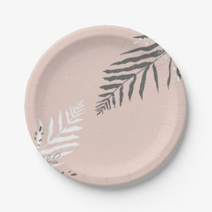 Leaves pattern paper plate
