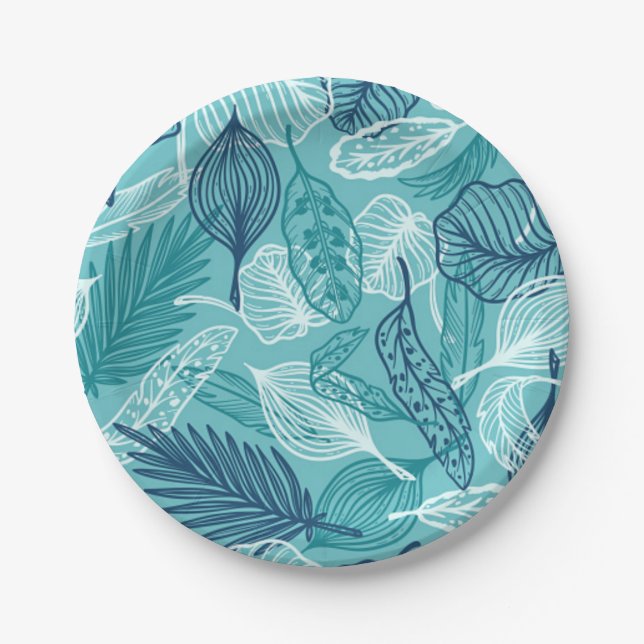 Leaves pattern paper plate (Front)