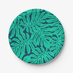 Leaves pattern paper plate