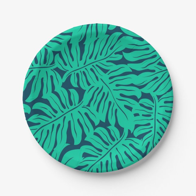 Leaves pattern paper plate (Front)