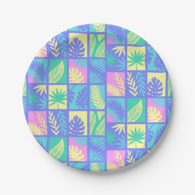 Leaves pattern paper plate (Front)