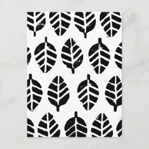Leaves Pattern Potato Print Postcard