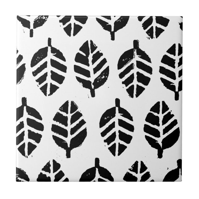 Leaves Pattern Potato Print Tile (Front)