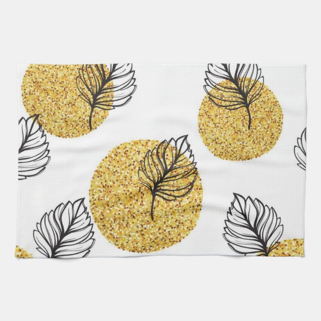 Leaves pattern tea towel (Horizontal)