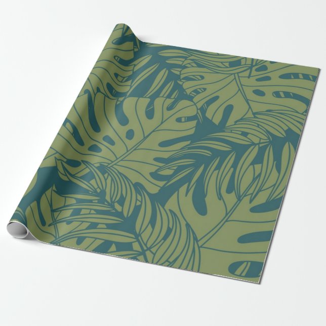 Leaves pattern wrapping paper (Unrolled)