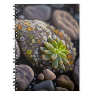 Leaves Pebbles Calm Tranquil Nature Peaceful River Notebook