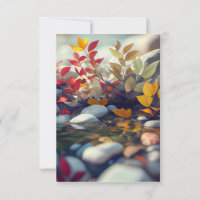 Leaves Pebbles Calm Tranquil Nature Peaceful River