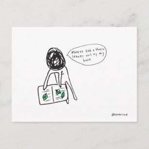 leaves postcard