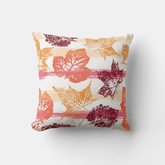 Leaves Print Accent Pillow (Front)