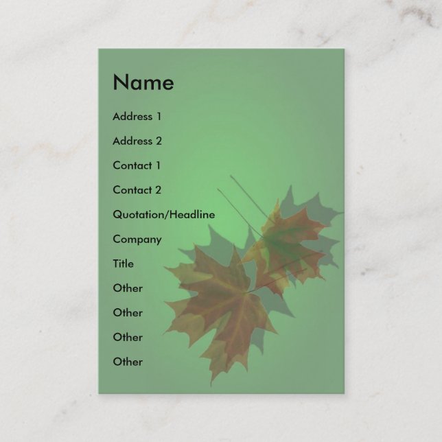 Leaves Profile Card (Front)