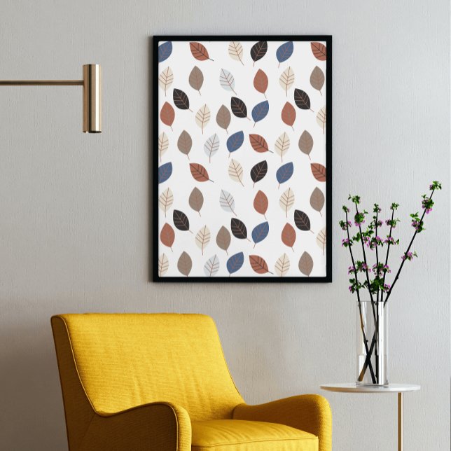 Leaves Retro Fall Colours Pattern Poster (Creator Uploaded)