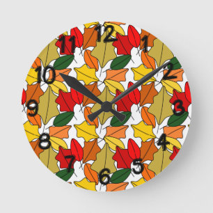 Leaves Round Clock