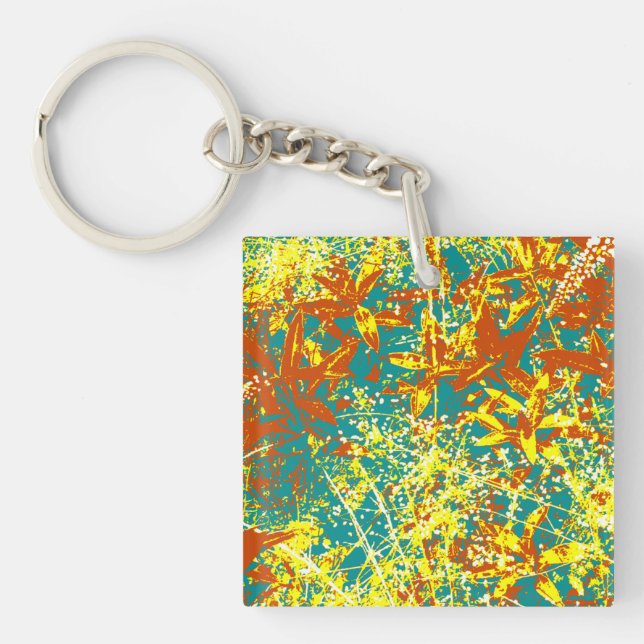leaves rusty brown key ring (Front)