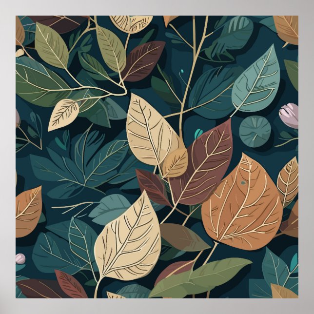  leaves seamless pattern poster (Front)
