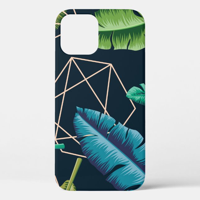 Leaves seamless pattern with abstract polygonal li Case-Mate iPhone case (Back)