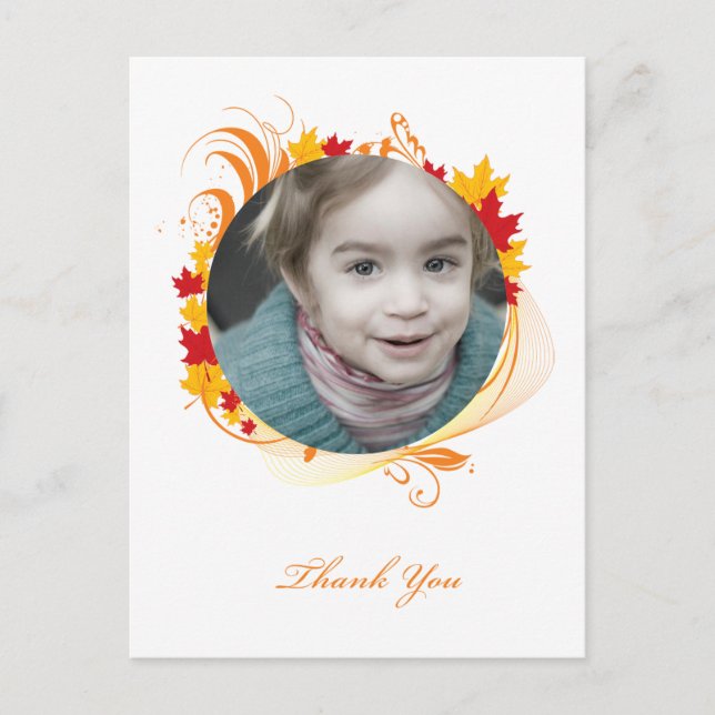 leaves thank you postcard (Front)